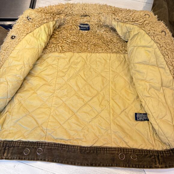 VTG American Eagle y2k small green corduroy penny lane faux fur jacket grunge - Picture 8 of 11